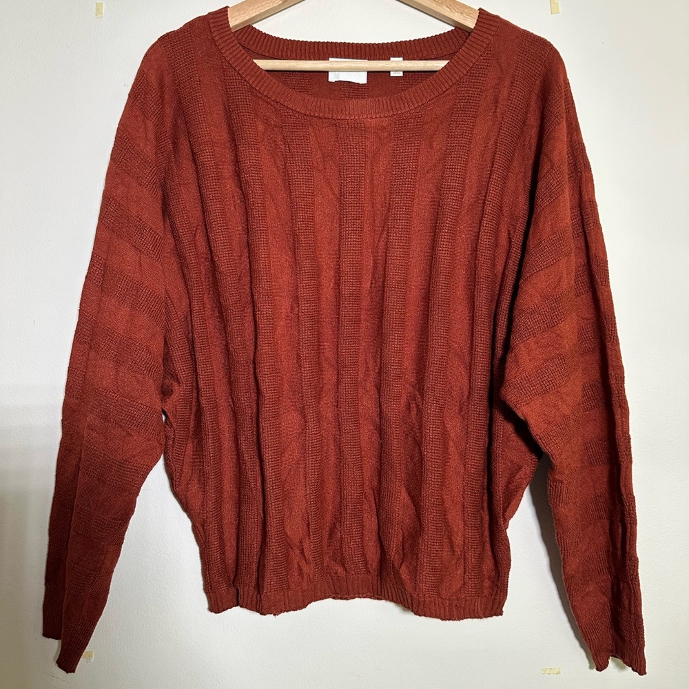 Burgundy striped knit sweater